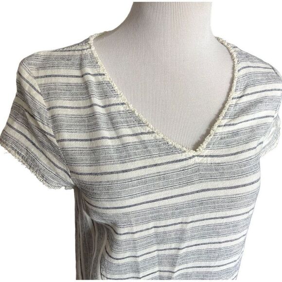 Womens Caslon Striped Linen Blend Striped Raw Hem Shift Dress - Sz XS - Picture 3 of 4